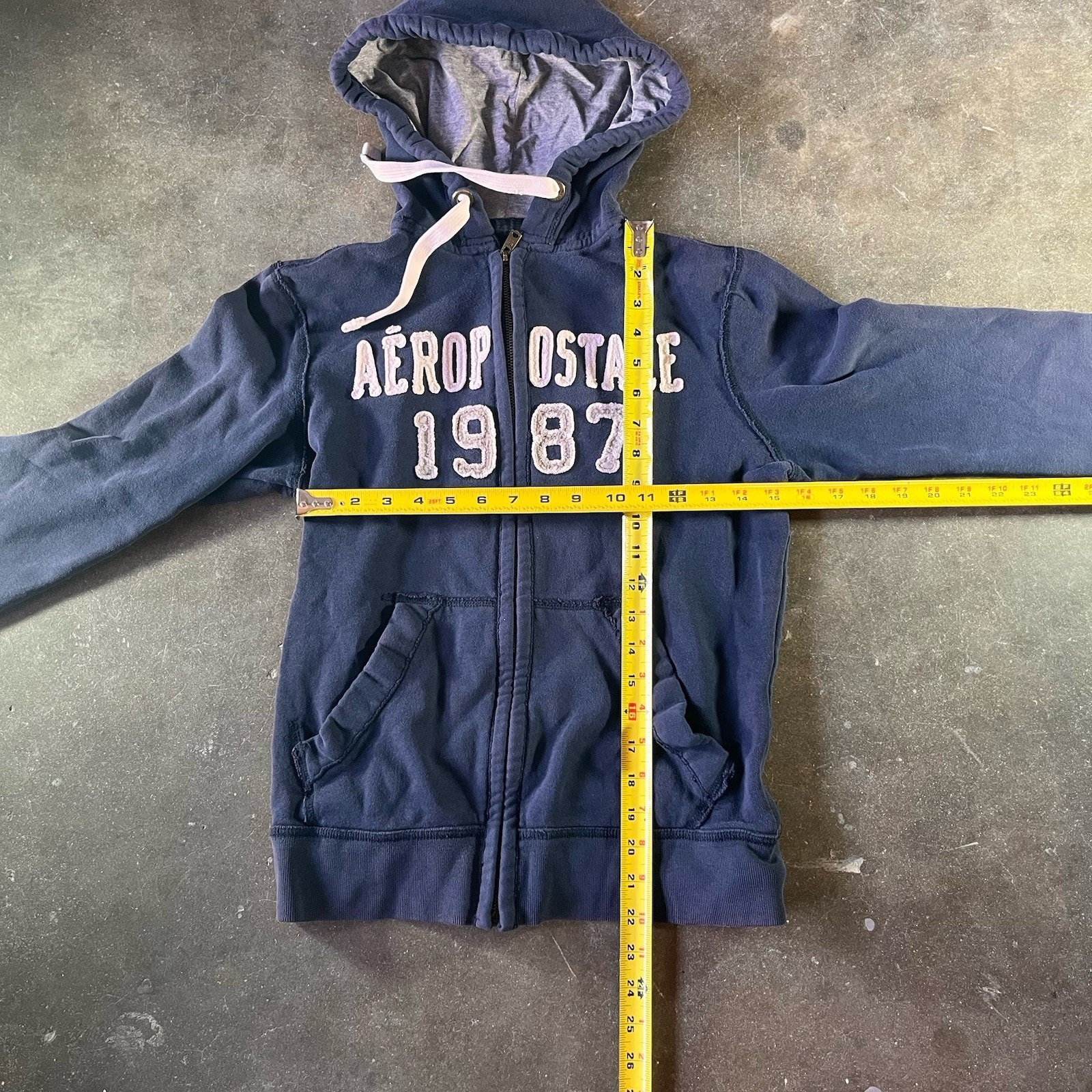 Vintage Y2k Aeropostale Blue/White Women’s Streetwear Hoodie — image 5 of 6